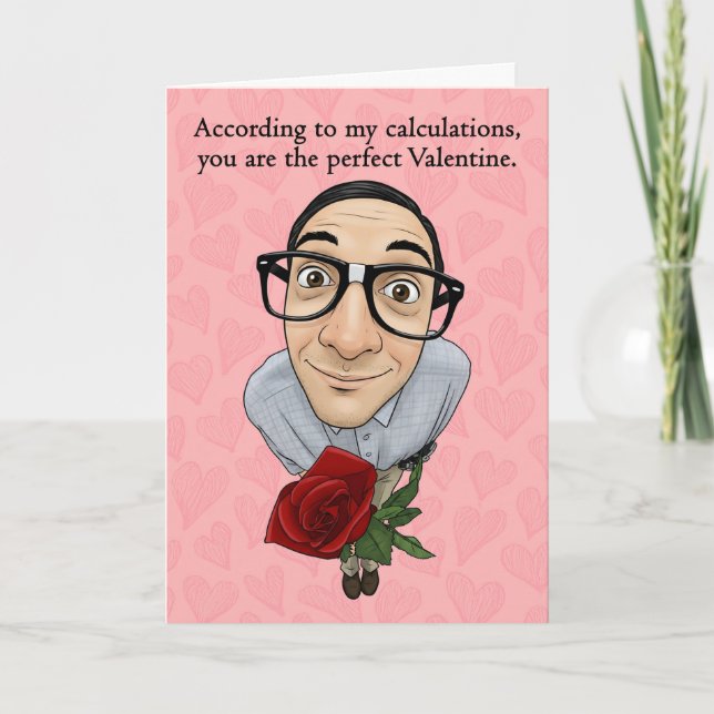 Happy Valentines Day Will You Be Mine Nerdy Geek  Holiday Card (Front)