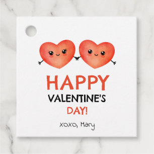Happy Valentine's Day with baby heart couple Favour Tags