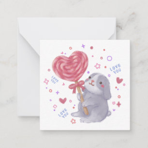 Happy Valentine's Day with Bunny & Lollipop Card