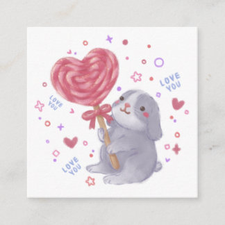 Happy Valentine's Day with Bunny & Lollipop Enclosure Card