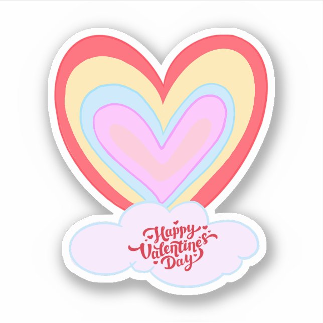 Happy Valentine's day with cute pink heart (Front)
