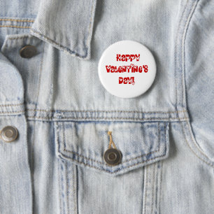 Happy Valentine's Day with Hearts 6 Cm Round Badge
