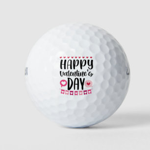 Happy Valentine's Day with Hearts Golf Balls