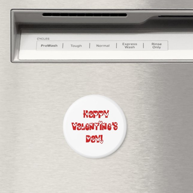 Happy Valentine's Day with Hearts Magnet (In Situ (Dishwasher))