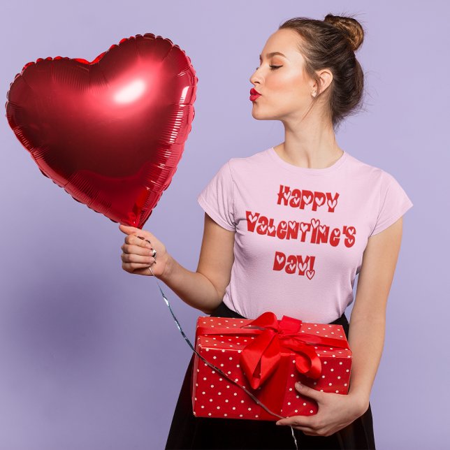 Happy Valentine's Day with Hearts Women's T-Shirt (Happy Valentine's Day with Hearts Women's T-Shirt)
