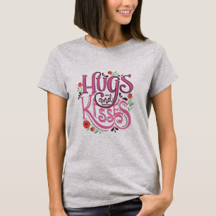 Happy Valentine's Day With Hugs And Kisses T-Shirt