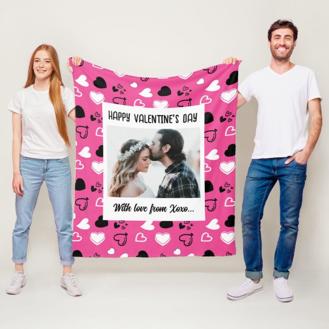 Happy Valentine's Day With Love Fleece Blanket (In Situ)