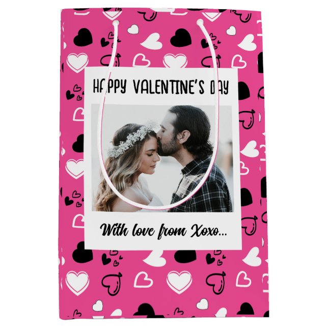 Happy Valentine's Day With Love Medium Gift Bag (Front)