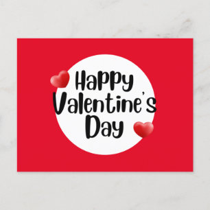 Happy Valentine's Day with love red heart   Postcard