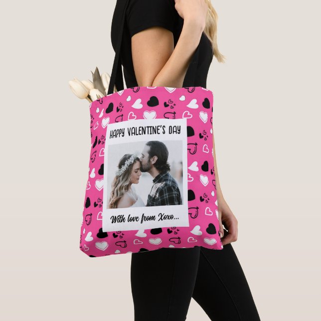 Happy Valentine's Day With Love Tote Bag (Close Up)
