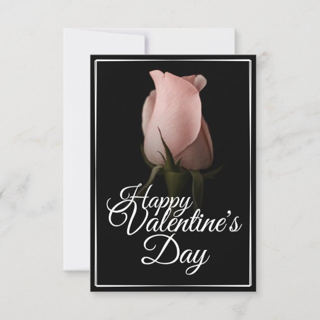 Happy Valentine's Day with pink rose (Front)