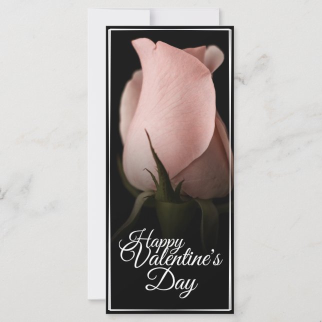 Happy Valentine's Day with pink rose (Front)