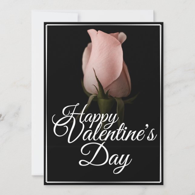 Happy Valentine's Day with pink rose (Front)