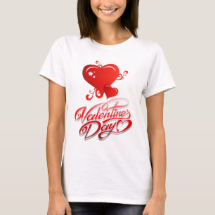 happy valentines day with red hearts T-Shirt