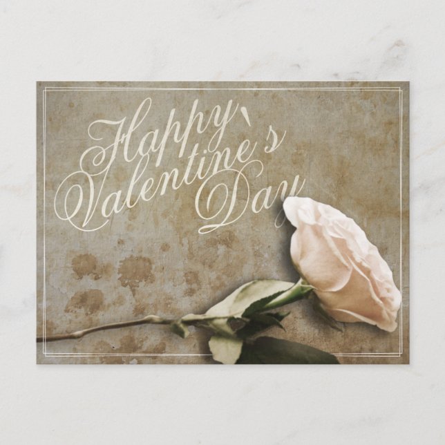 Happy Valentine's day with Rose Postcard (Front)