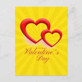 Happy Valentine's Day with Two Hearts-23540 Postcard