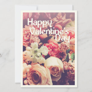 Happy Valentine's Day with Vintage Flower Bouquet