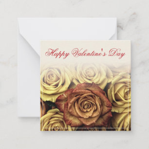 Happy Valentine's day with yellow Rosenbouquet Card