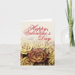 Happy Valentine's day with yellow Rosenbouquet Card