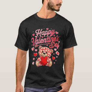 Happy Valentines Day Women Cute Bear Valentine Hea T-Shirt
