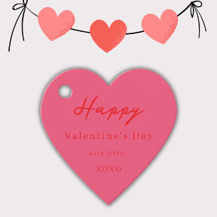 Happy Valentine's Day XOXO Cheeries Heart Favour Tags