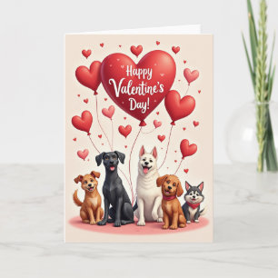Happy Valentines Dogs Love Card