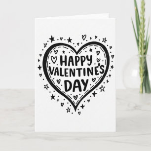 Happy Valentines Doodle Heart Card