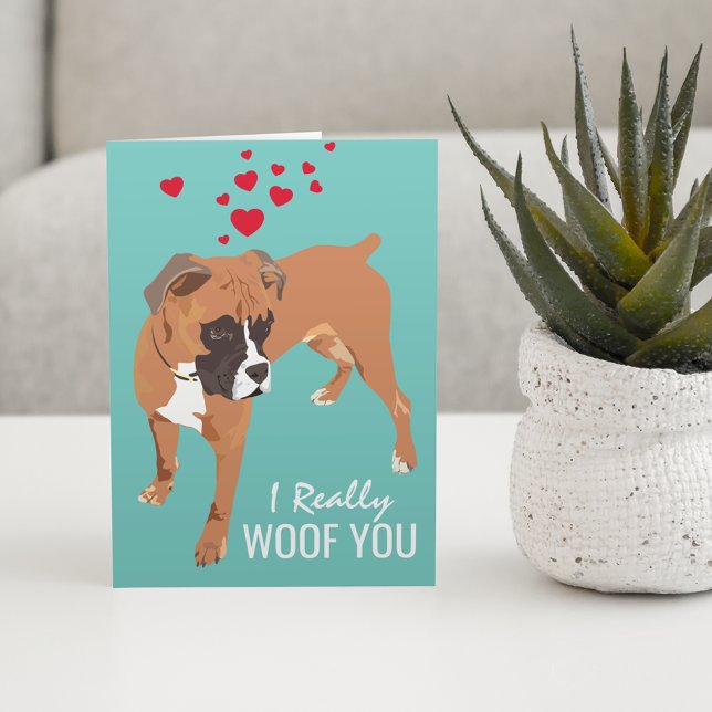 Happy Valentines From the Dog | Boxer Dog Card (Creator Uploaded)