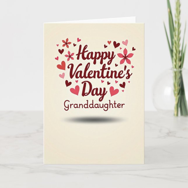 Happy Valentines Granddaughter Card (Front)