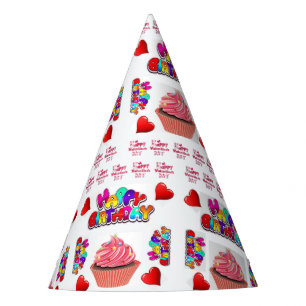 Happy Valentine's Happy Birthday Paper Party Hat