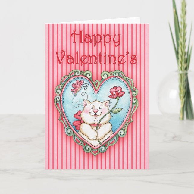 Happy Valentine's Kitty Holiday Card (Front)