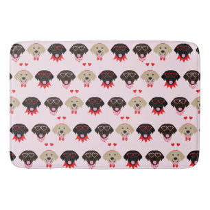 Happy Valentines Labrador Retriever Dogs Bath Mat