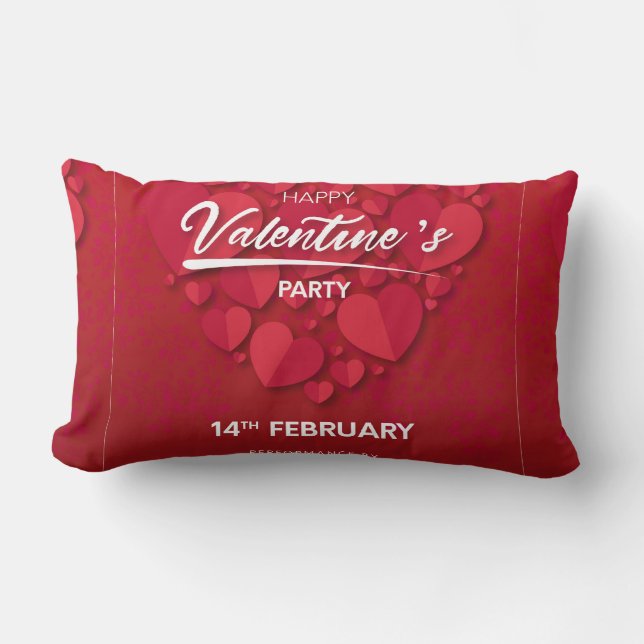 Happy Valentine's Party Lumbar Cushion (Front)