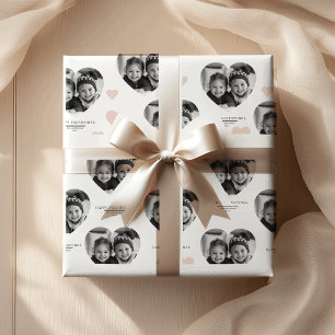 Happy Valentine's Personalised Heart Photo Pastel Wrapping Paper