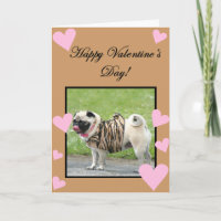 Happy Valentine's Pug greeting card