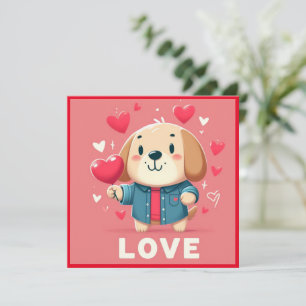 Happy Valentine's puppy flat card