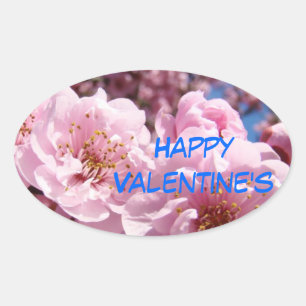 Happy Valentine's stickers Pink Blossoms Spring