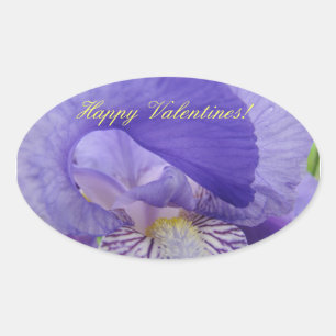 Happy Valentines! stickers Purple Iris Flowers
