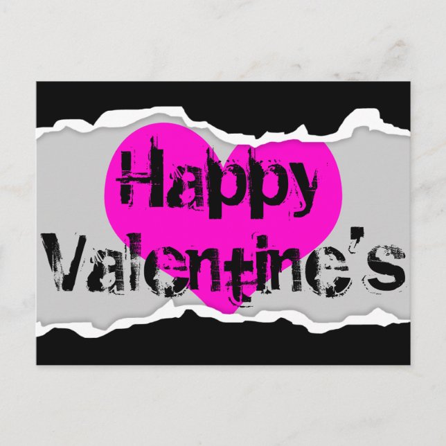 Happy Valentine's (torn paper) Holiday Postcard (Front)