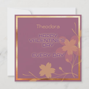 Happy Valentine's Violet TextIndigo Illuminat Gold Card