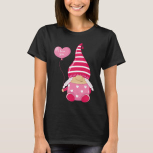 Happy Valentineu2019s Day Female Gnome I Love You T-Shirt