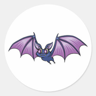 happy vampire bat classic round sticker