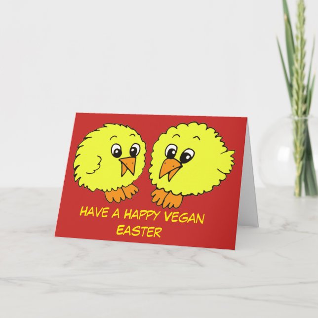 Happy Vegan Easter Chick Card (Front)