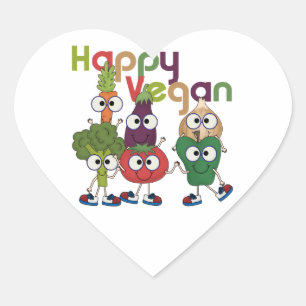 Happy Vegan Heart Sticker