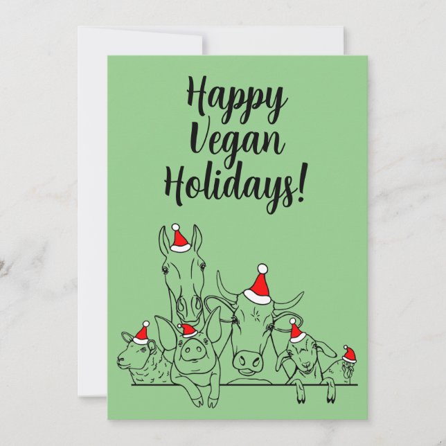Happy Vegan Holidays Greeting Card (Front)