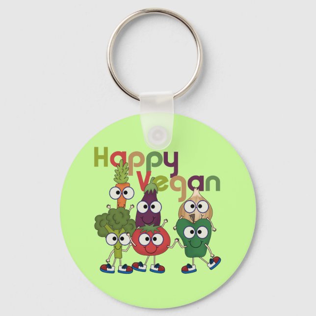 Happy Vegan Key Ring (Front)