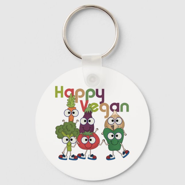 Happy Vegan Key Ring (Front)