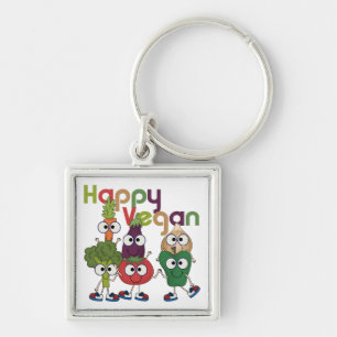 Happy Vegan Key Ring