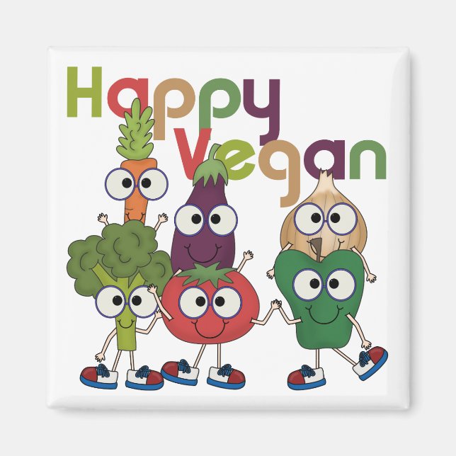 Happy Vegan Magnet (Front)