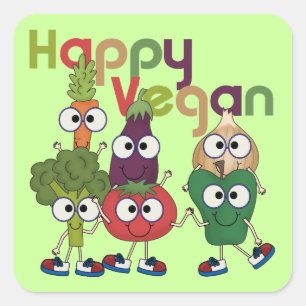 Happy Vegan Square Sticker